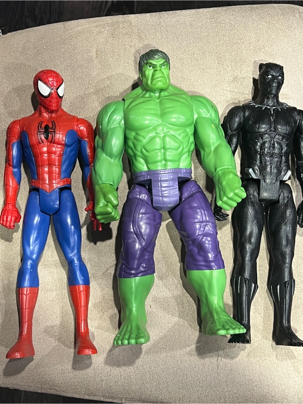 Marvel titans Figures: 12” Spider-Man, Hulk, and Black Panther